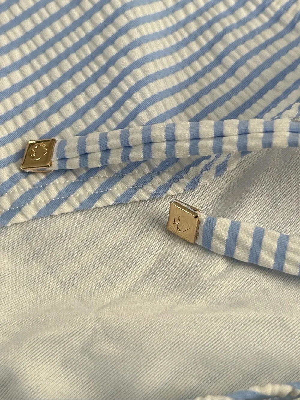 Kate Spade Light Diamond Blue White Striped Bikini Set